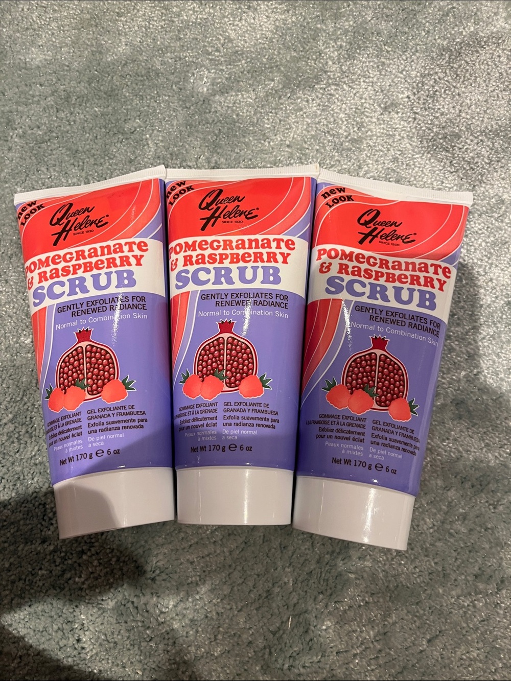 3 x Queen Helene Pomegranate & Raspberry Scrub 6 oz